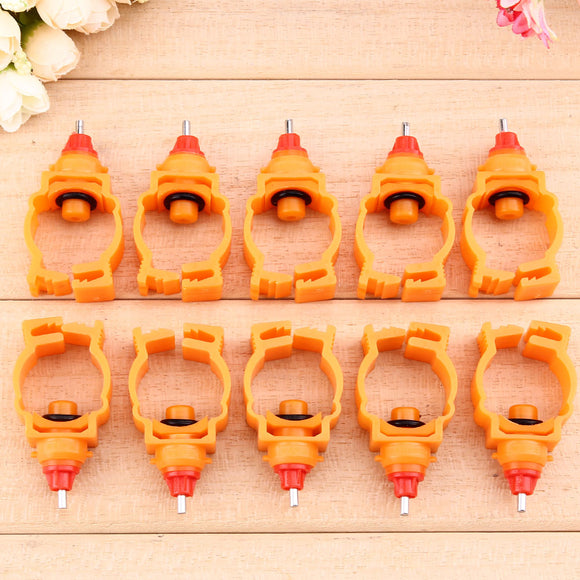 10Pcs/lot Chicken Nipple Drinking Feeder Automatic Poultry Spring Water Nipples for Chicken Duck Hen Drinker Water Feeder