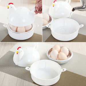 Chicken Shape Microwave 4 Egg Boiler Steamer Poacher Boiler Cooker Kitchen Tools