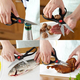 Multi-functional Stainless Steel Scissors Bottle Opener Walnut Kitchen Cut Fish Chicken Scissors